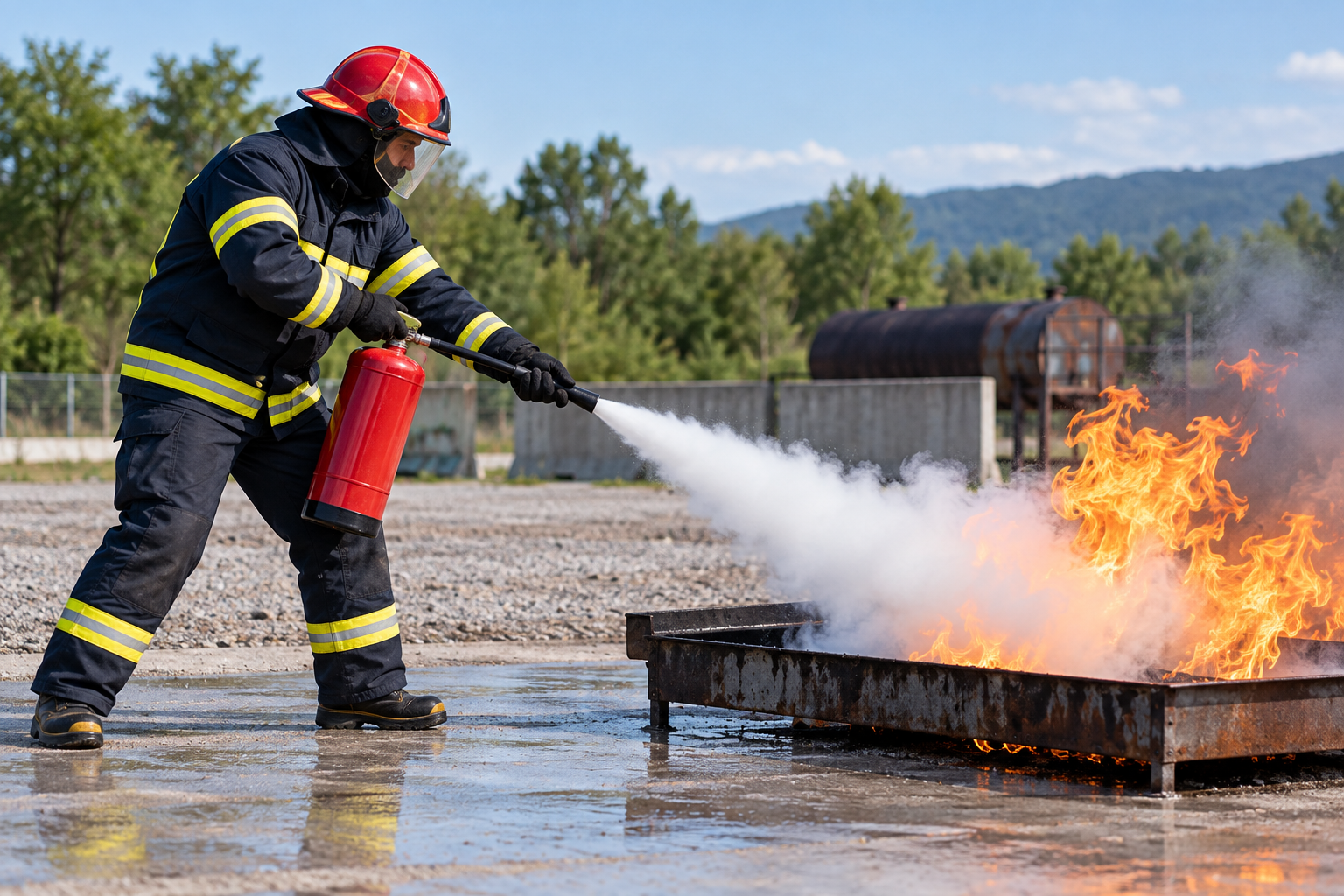 Treinamento de combate a incêndio